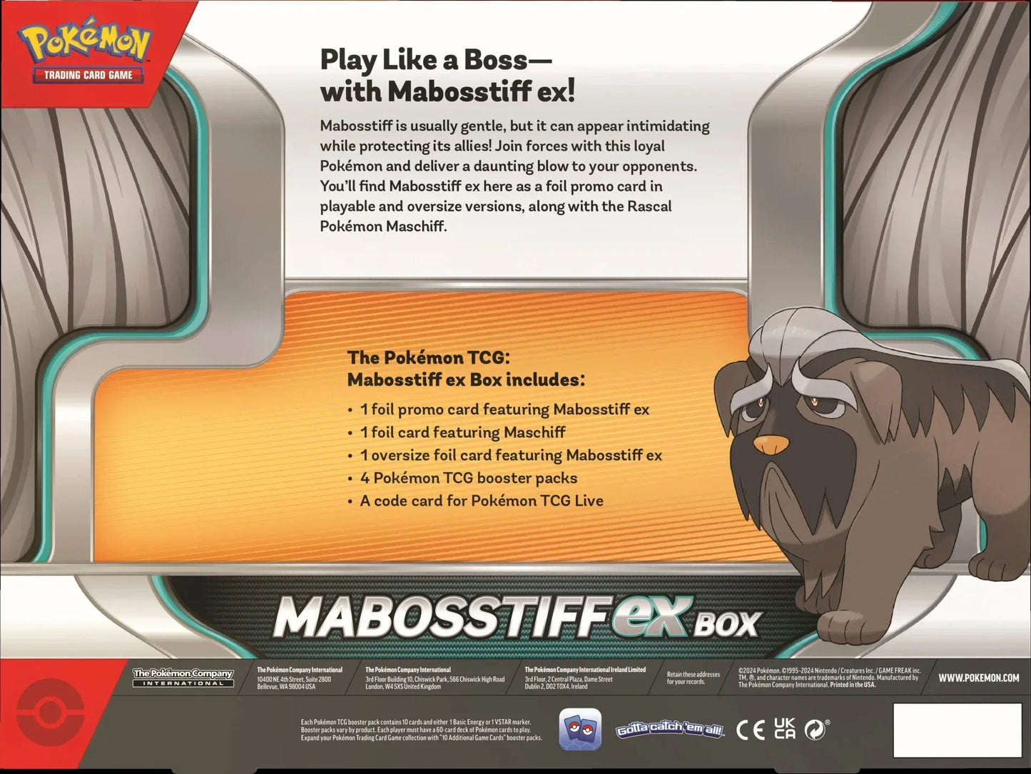 Pokémon TCG: Mabosstiff Ex Box