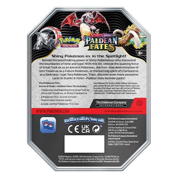 Pokémon TCG: Scarlet & Violet 4.5 Paldean Fates 4.5 Charizard Tin